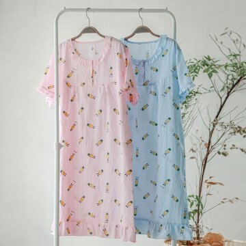 파인땡큐 반팔 원피스잠옷 아사면 여름파자마 홈웨어