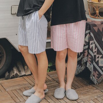 순면 줄무늬 5부 파자마바지