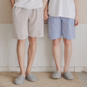 지지미 줄무늬 5부 남여 파자마바지