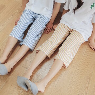 순면 줄무늬 7부 파자마바지