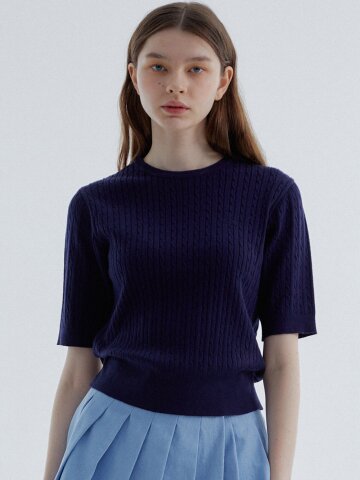 RVS Cable Sweater Navy