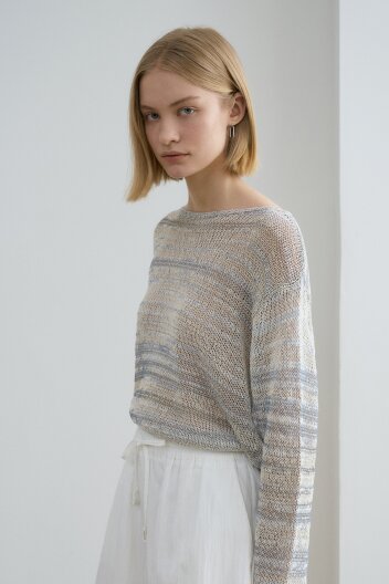 Boatneck Stripe Tape Knit