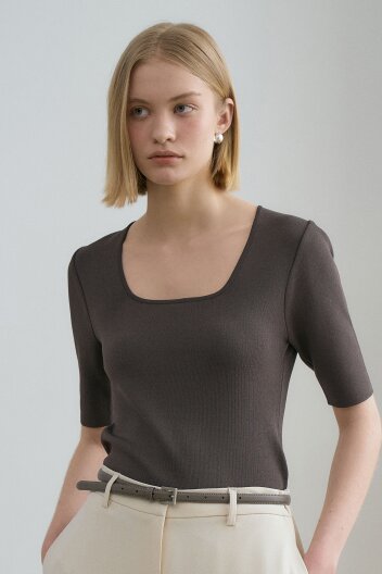 Half Sleeve Square Knit