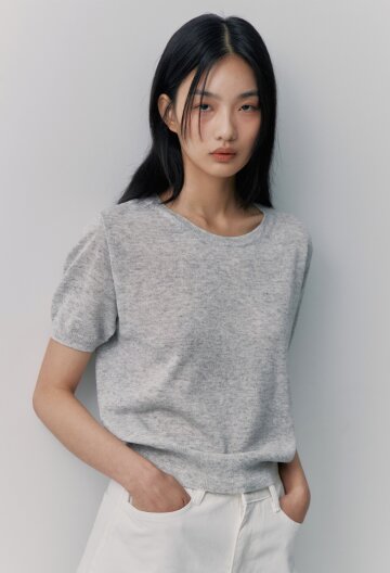 스탠다드 린넨 반팔니트_그레이