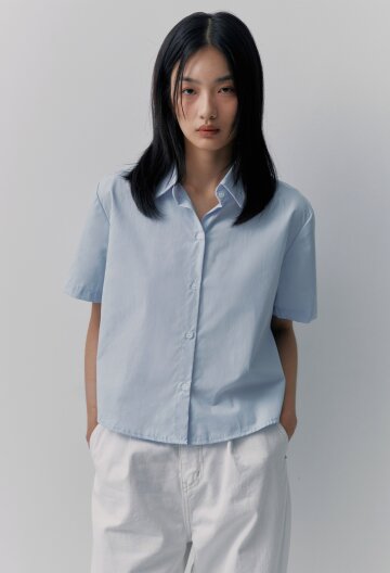 베이직 반팔셔츠_스카이블루