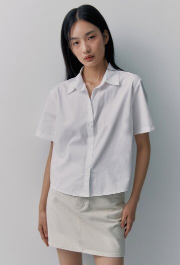 베이직 반팔셔츠_화이트