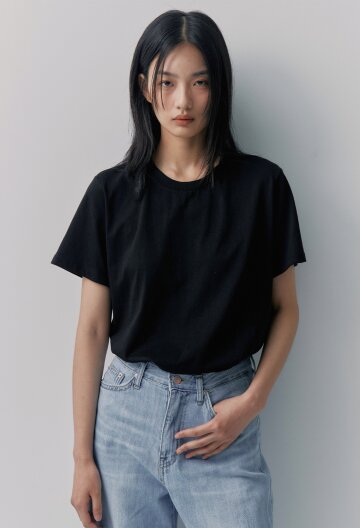 실키 반팔티_블랙