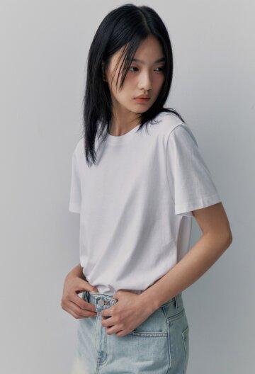 실키 반팔티_화이트