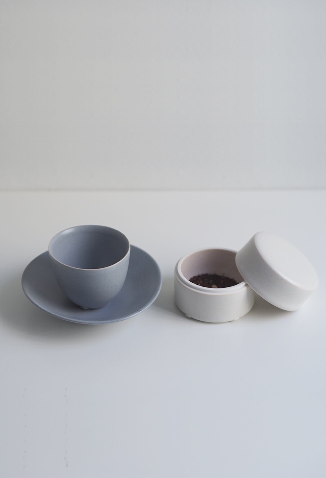 Oval Tea Set _ Blue Grey