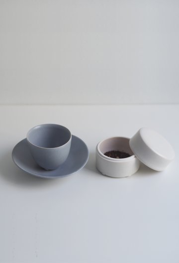 Oval Tea Set Blue Grey