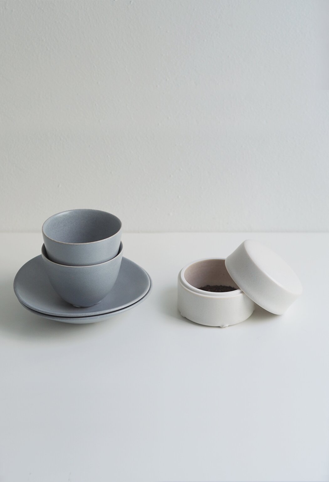 Oval Tea Set _ Blue Grey