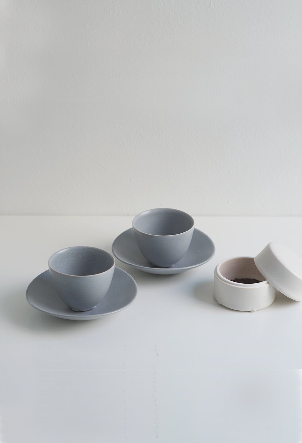 Oval Tea Set _ Blue Grey