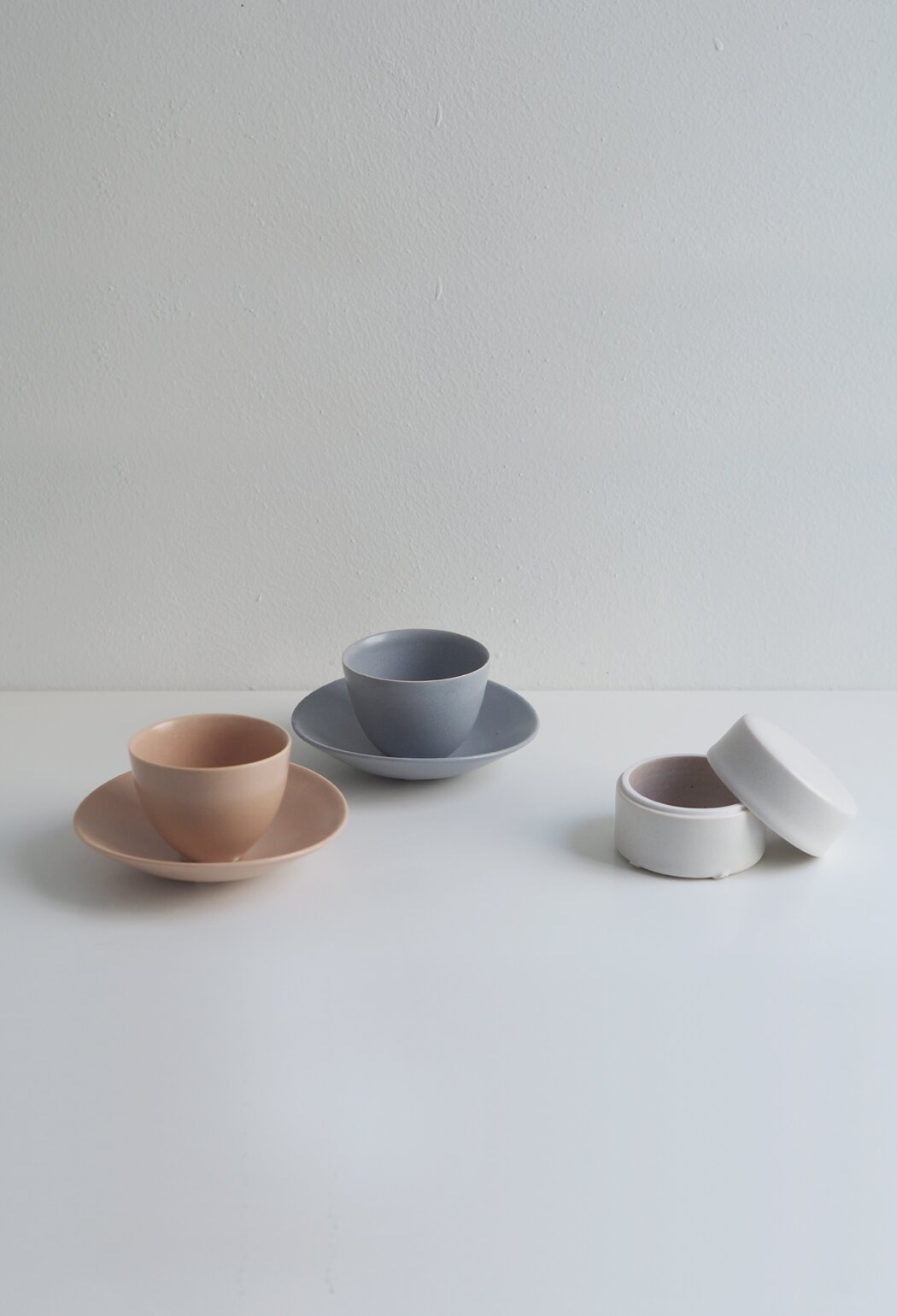 Oval Tea Set _ Blue Grey