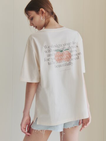 [2컬러] 백 피치 반팔 티셔츠