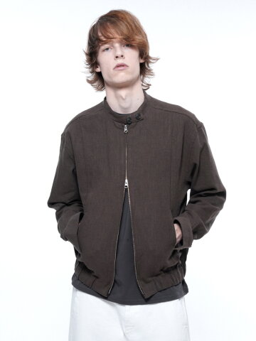 Herrington Linen Biker Varsity Jacket - Brown