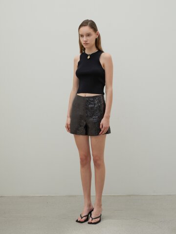 Sequin Shorts Black Espresso