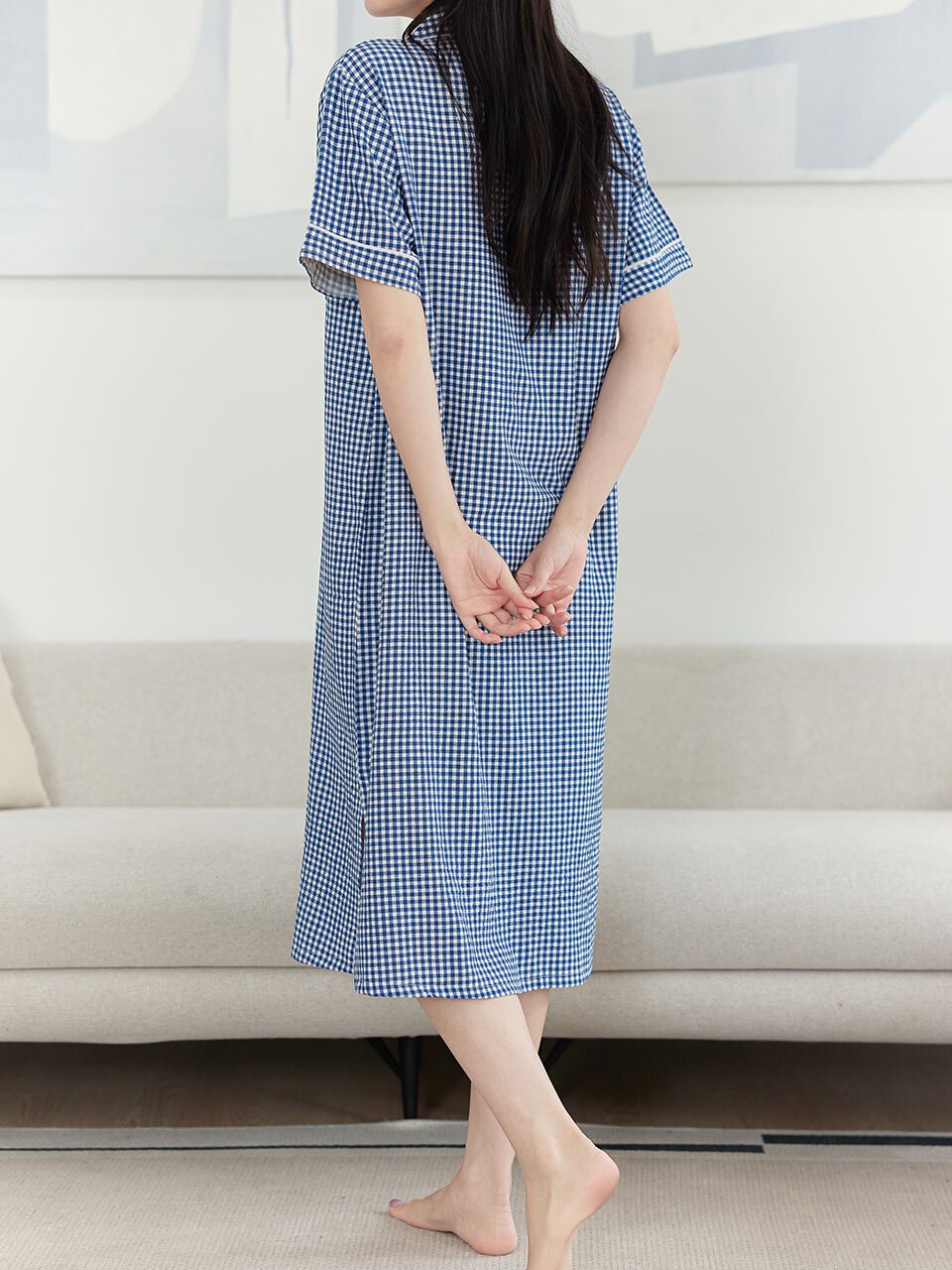 포슬 요루체크 여성 원피스 여름잠옷 반팔 파자마 홈웨어 5colors