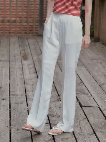 Essential Semi Boot-cut Slacks (Ivory)