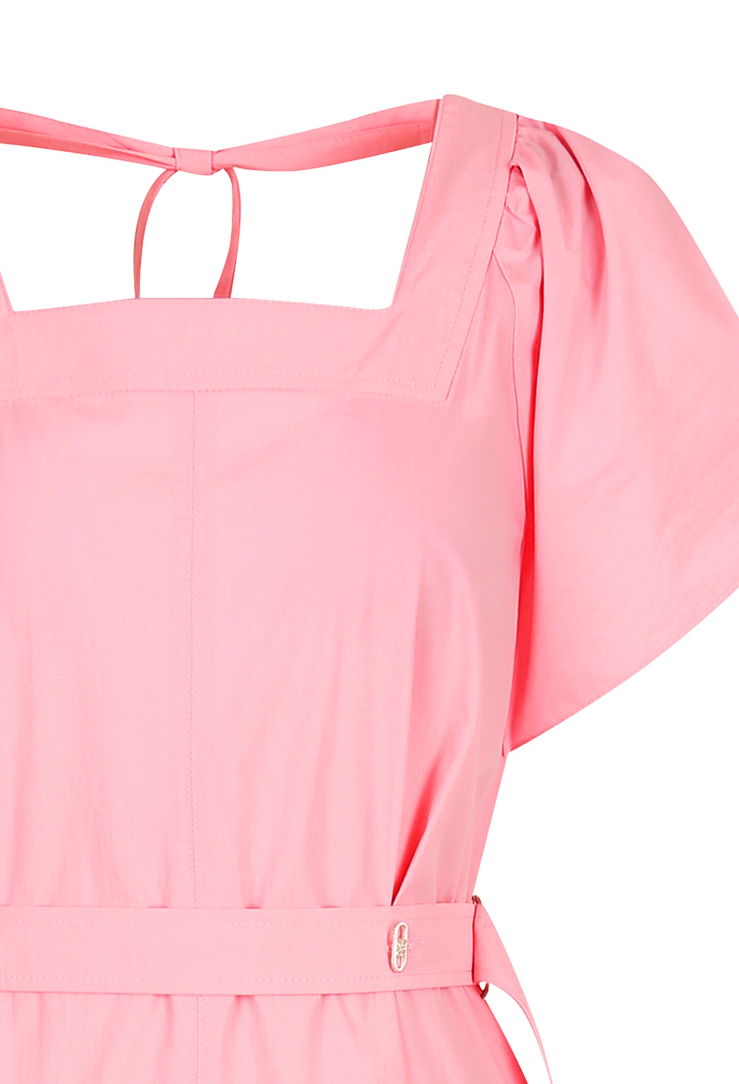 볼륨 슬리브 스퀘어넥 원피스 (PINK)