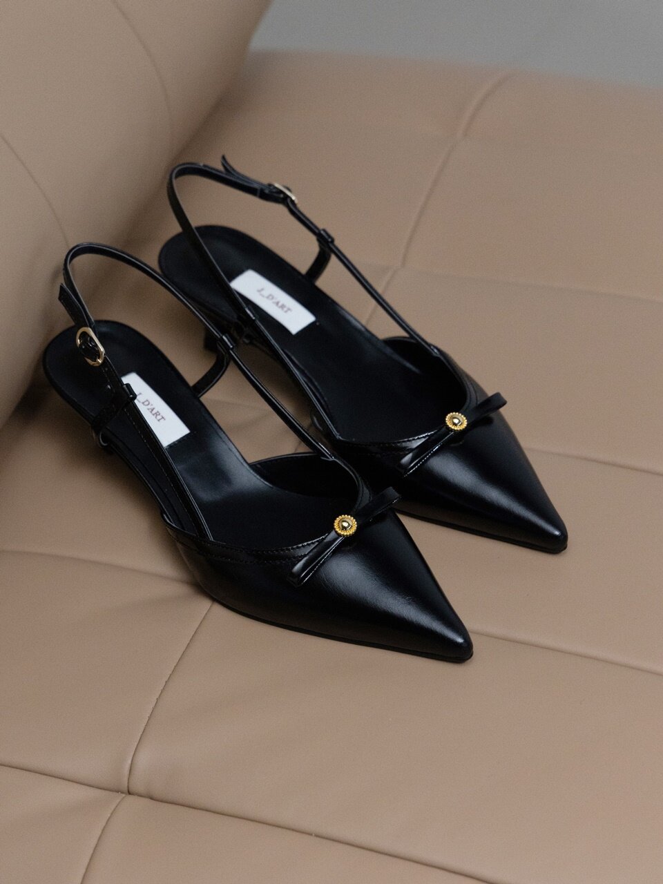 rina ribbon slingback black