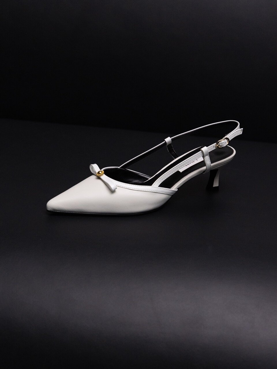 rina ribbon slingback ivory
