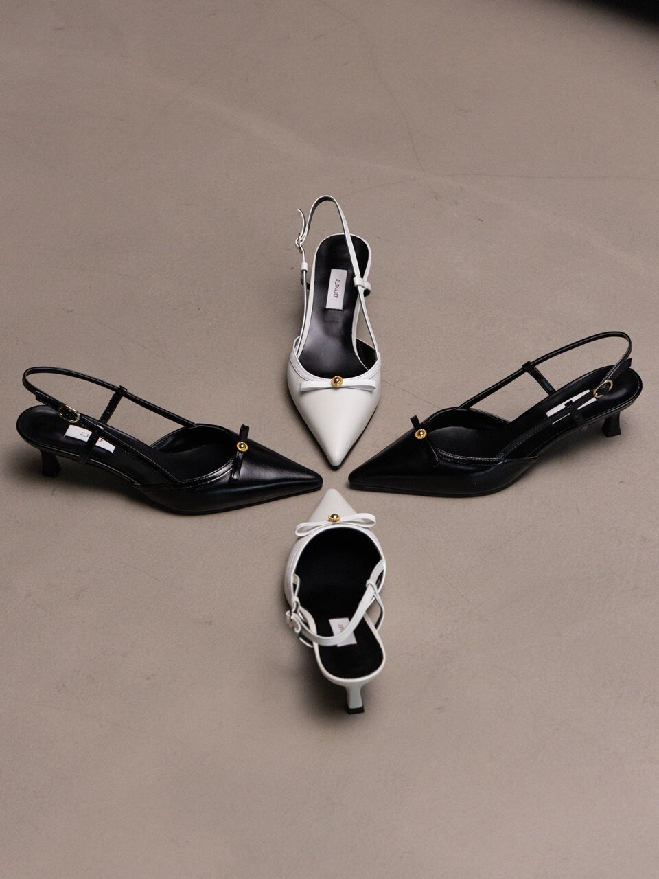 rina ribbon slingback ivory