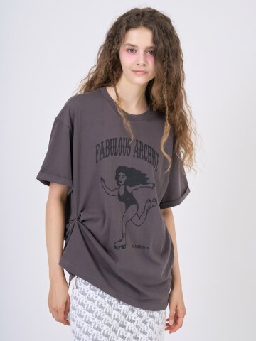 Snap Loose Fit T-Shirts Charcoal