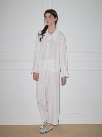 MJ_Light long shirt pajamas_WHITE