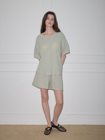 MJ_Round neck loose pajamas_PISTACHIO