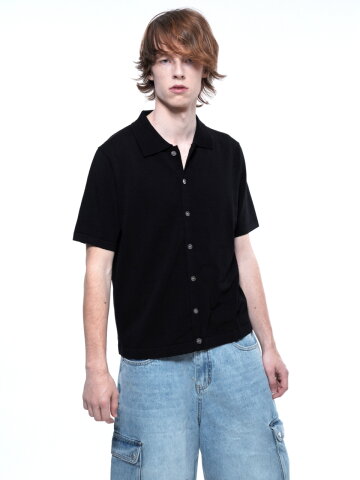 Burton Half Knit Cardigan - Black