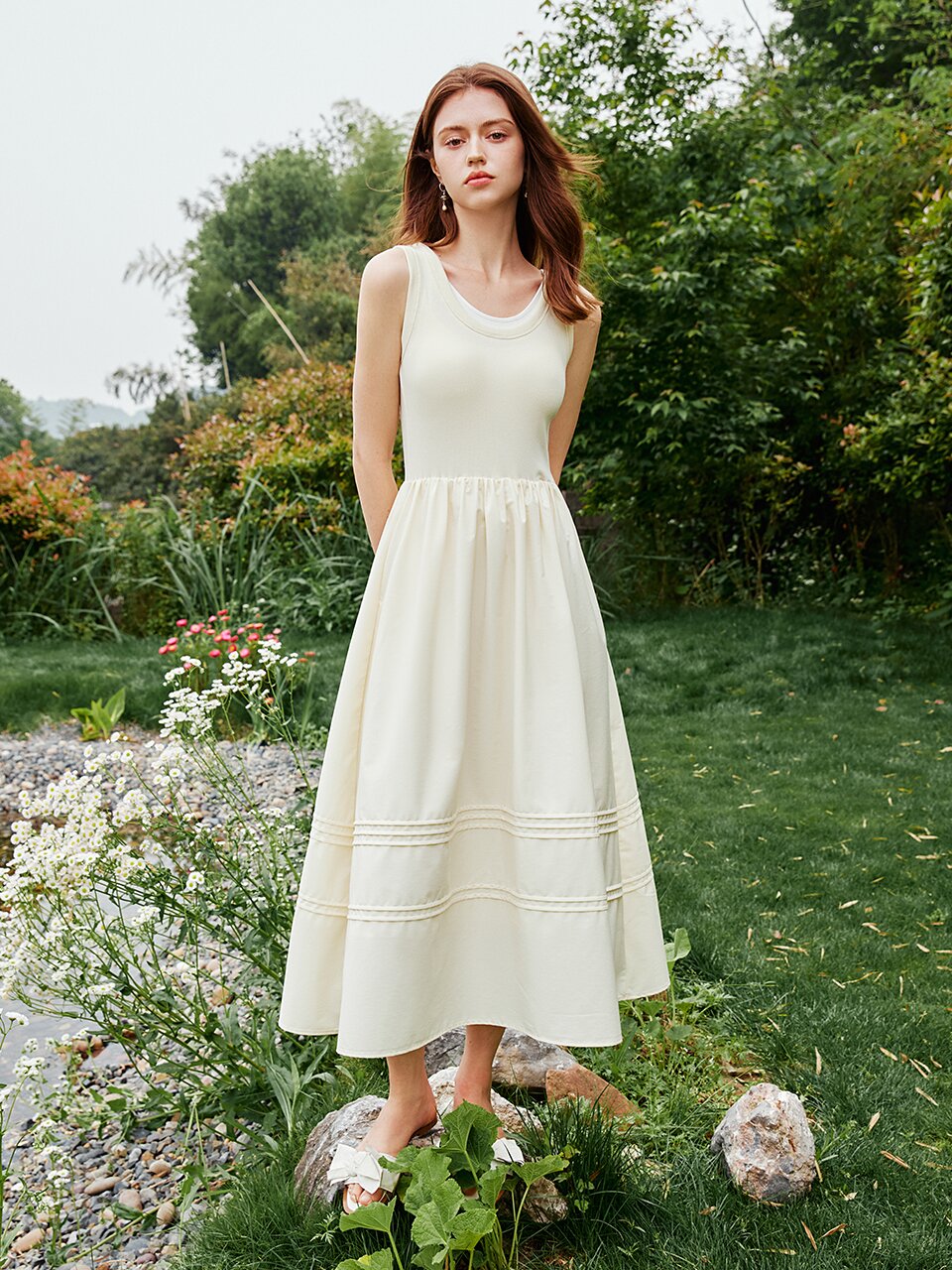 WD_Fake layered a-line dress_YELLOW