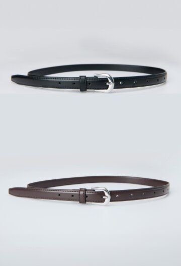 베이직 라운드 슬림 실버 벨트_2color