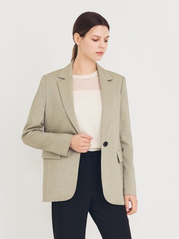 린넨 싱글 원버튼 재킷 