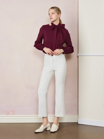 백 슬릿 포인트 부츠컷 팬츠 