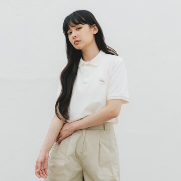 바켄 Classic Logo 코튼 피케 카라 티셔츠 BK8916_크림