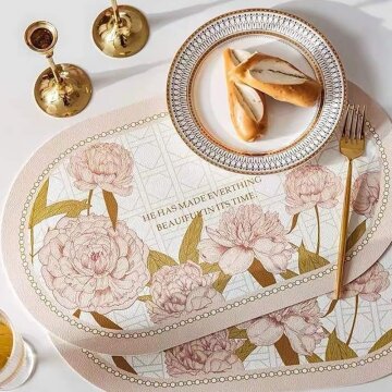 포시엘라 가죽 식탁 매트 테이블 매트 타원형 북유럽 2P