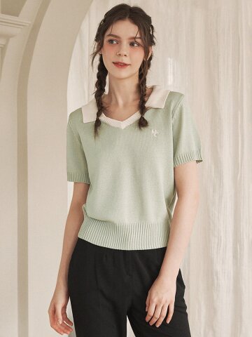 클레옴 브이-넥 카라 니트