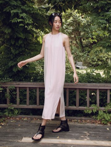 IT_Round neck elegant dress_PINK