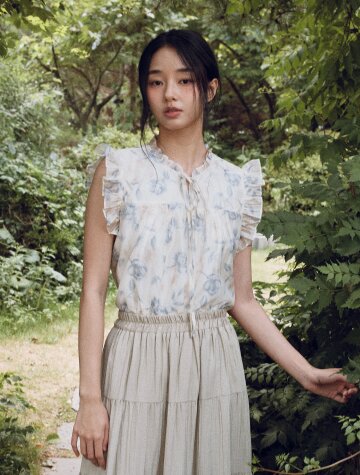 IT_Ruffled flying sleeve shirt_2color