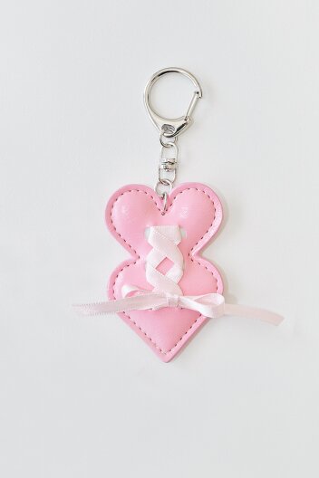더블하트 키링 핑크