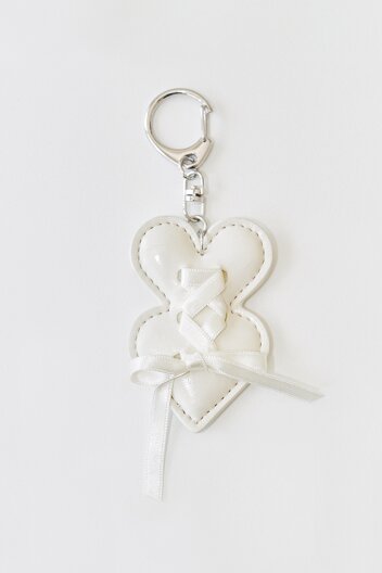 더블하트 키링 아이보리