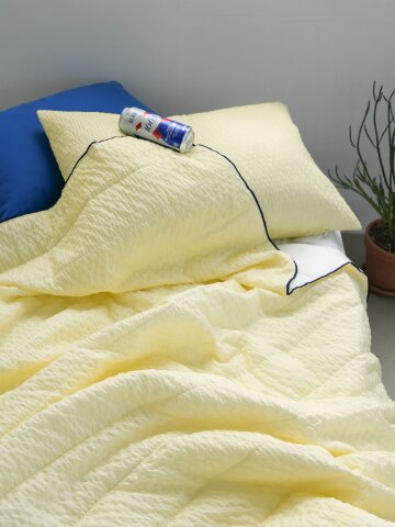 더블쿨 여름 순면 알러지케어 시어서커 쿨 냉감차렵이불 세트 3colors (SS/Q)