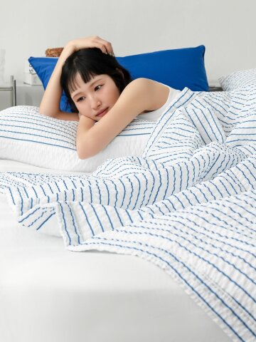엘레노 여름 알러지케어 시어서커 스트라이프 이불세트 2colors (SS/Q)