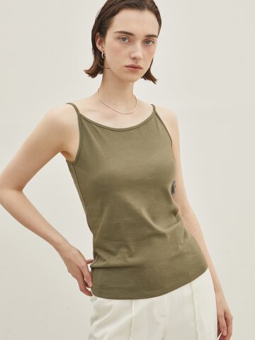 캐미솔 boat neck sleeveless T_KHAKI