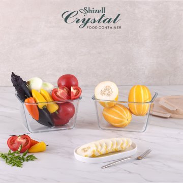 크리스탈Plus 내열밀폐용기 직사각2종세트 (플러스직사각2500ml*2ea)
