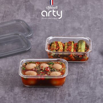 아티 내열용기 직사각2종세트(직사각640ml*2ea)