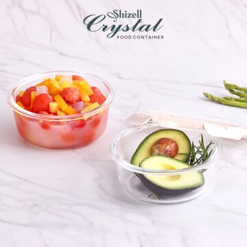 크리스탈 내열밀폐용기 원형2종세트(원형620ml*2ea)