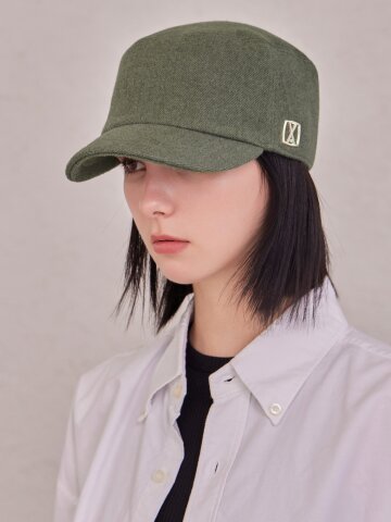 VA 스퀘어 스터드 울 벨보이 캡 그린