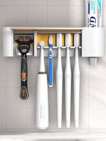 [오투케어]대형칫솔 면도기 아노다이징 오픈형 칫솔살균기 24시간 살균 건조 소독 독립 면도기살균