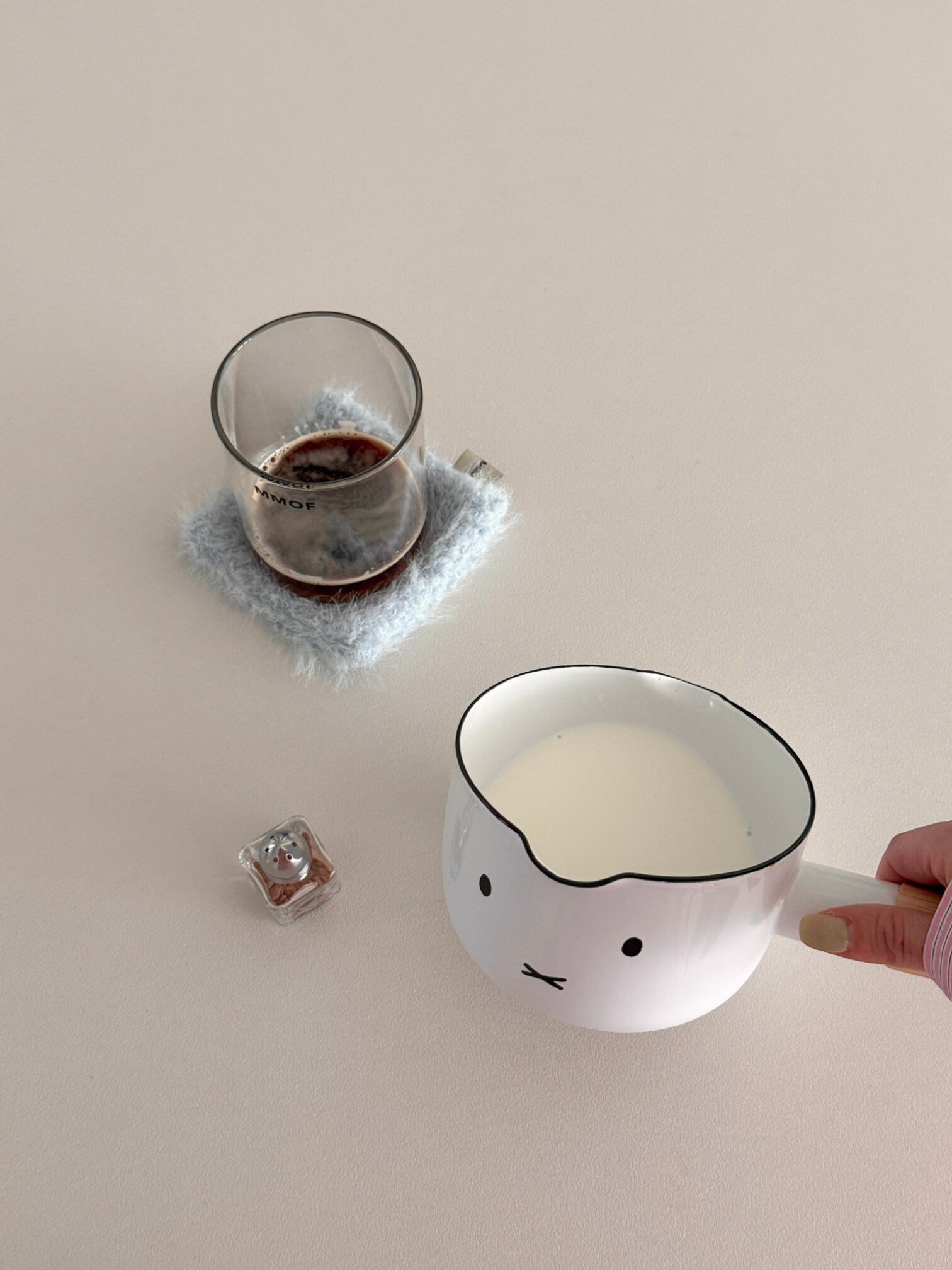 [에지리x미피] 페이스 법랑냄비 밀크팬 12cm